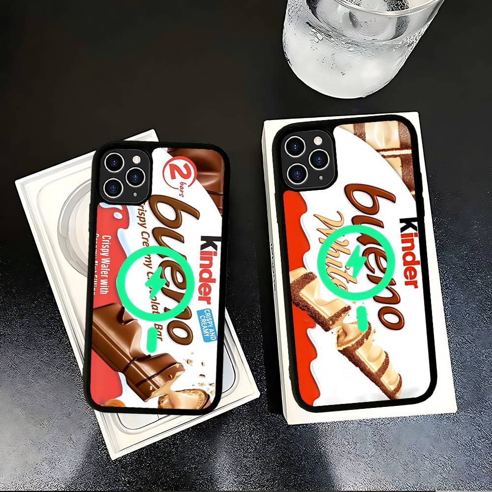 Cute Kinder Surprise Eggs Logo For Magsafe Magnetic Phone Case Wireless PC+TPU For IPhone 11 12 13 14 15 16 17 Pro Max Plus