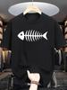 2026 Unisex Frühling Einfaches Fischgrätenmuster Druck T-Shirt Baumwolle Unisex Streetwear Übergroß Locker Lässig Klassisch Kurzarm