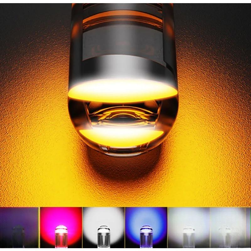 10X New W5W LED Canbus T10 Car Lights COB Glass Interior Parts Bulbs 6000K White Auto License Plate Lamp Dome Read Light 12V
