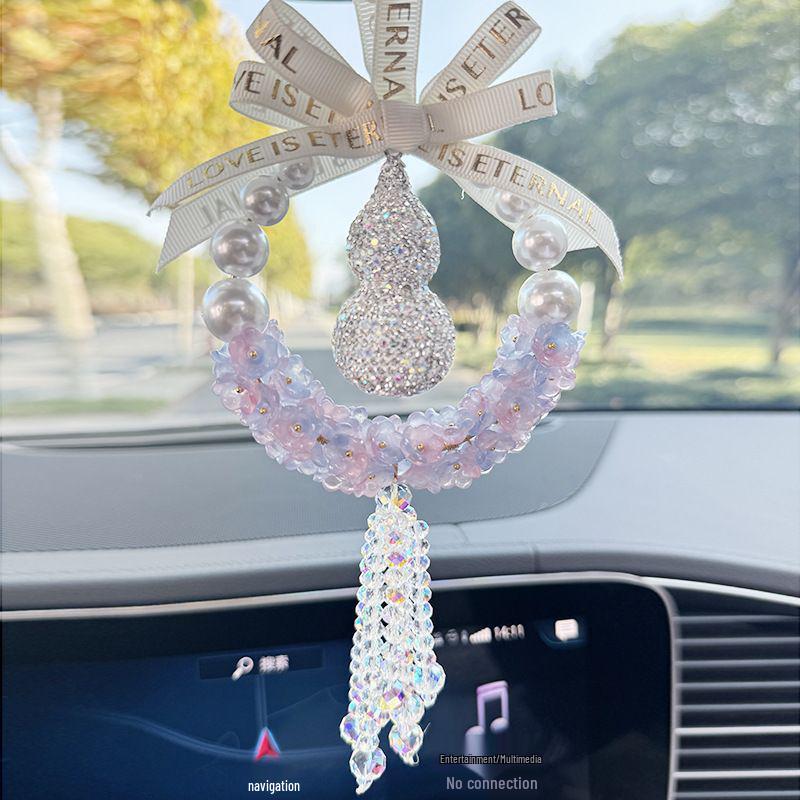Crystal Gourd Car Safety Pendant for Rearview Mirror - Goddess Vibe Interior Decoration