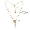 Meier Pearl layered necklace double chain fashion butterfly heart pendant women's romantic rose
