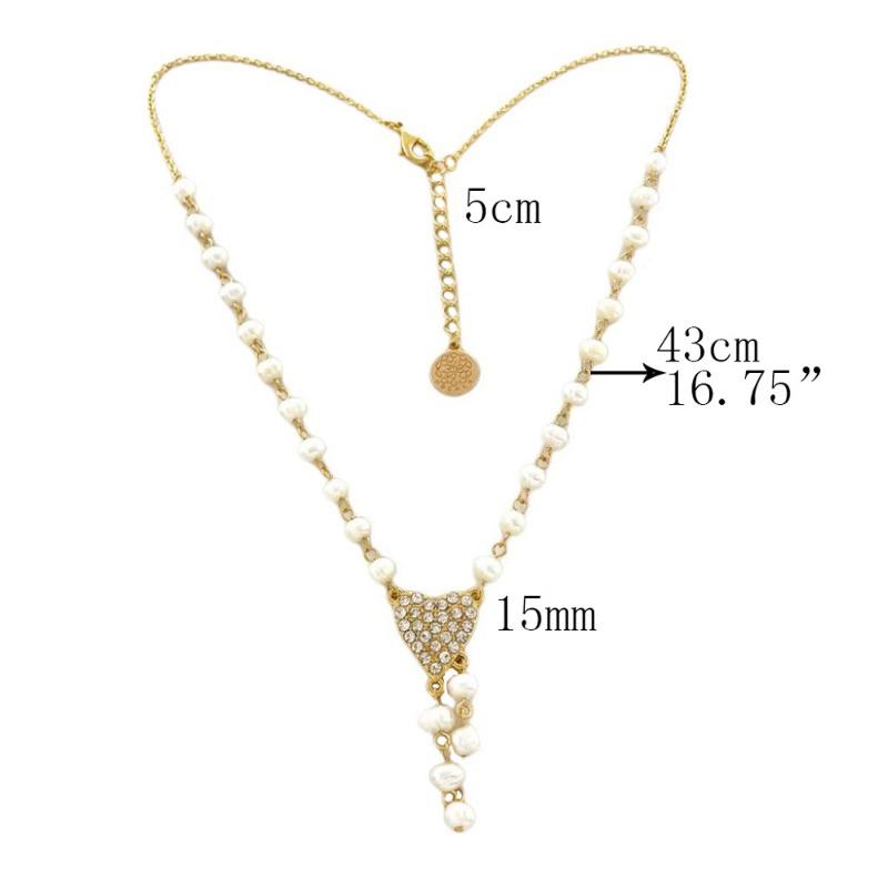 Meier Pearl layered necklace double chain fashion butterfly heart pendant women's romantic rose
