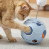 Spring Cat Teasing Ball Automatic Rotation with Feather Rotating Tumbler with Bells Plush Ball Cat Interactive Toy Exercise