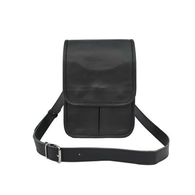 12" Black Leather Messenger Bag A4 Laptop Satchel School Crossbody Shoulder Bags