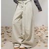 ICH MODE Women's Pleated Wide-Leg Cotton Pants