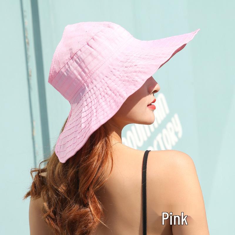 Korean Style Wide Brim Anti-UV Roll-Up Sun Hat for Adults