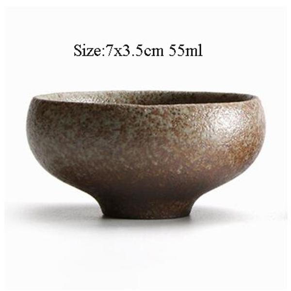 Ceramic Tea Cup Coarse Pottery Japanese Style Black Pottery Kung Fu Tea Set