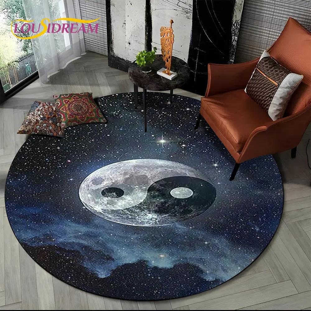 3D Chinese Tai Chi Bagua Yin Yang Round Area Rug,Carpet Rug for Living Room Bedroom Sofa Playroom Decor,kids Non-slip Floor Mat