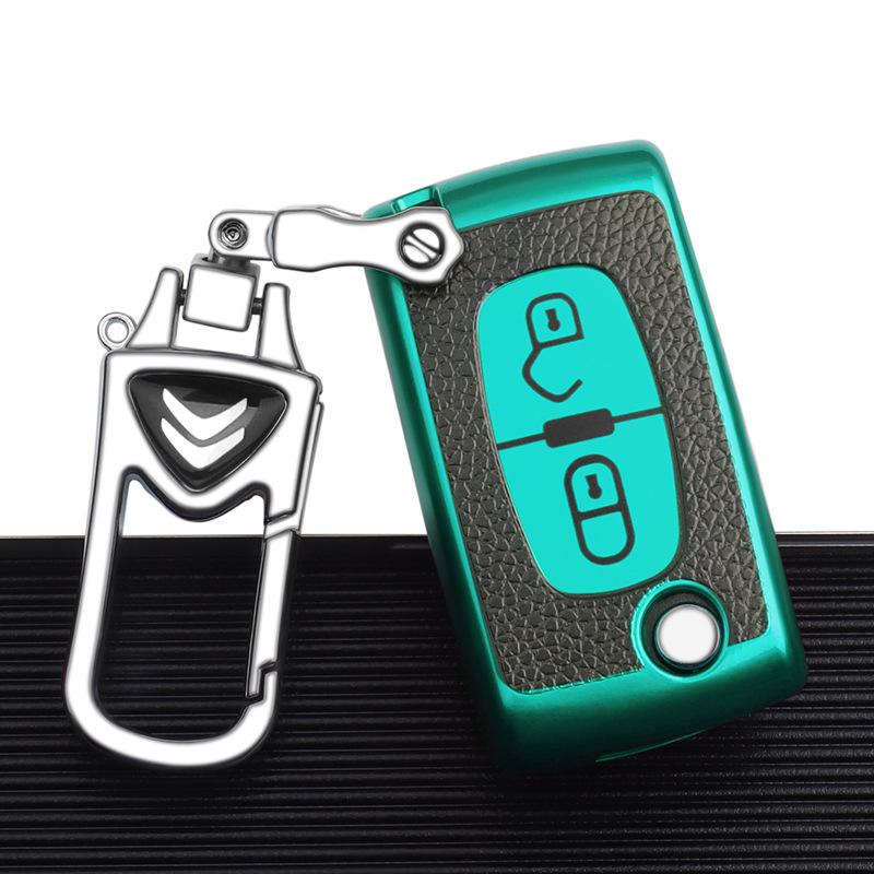 1pcs Car Remote Key Case Cover for Peugeot 107 207 307 307S 308 407 607 Citroen C2 C3 C4 C5 C6 C8 TPU Leather 2/3 Buttons