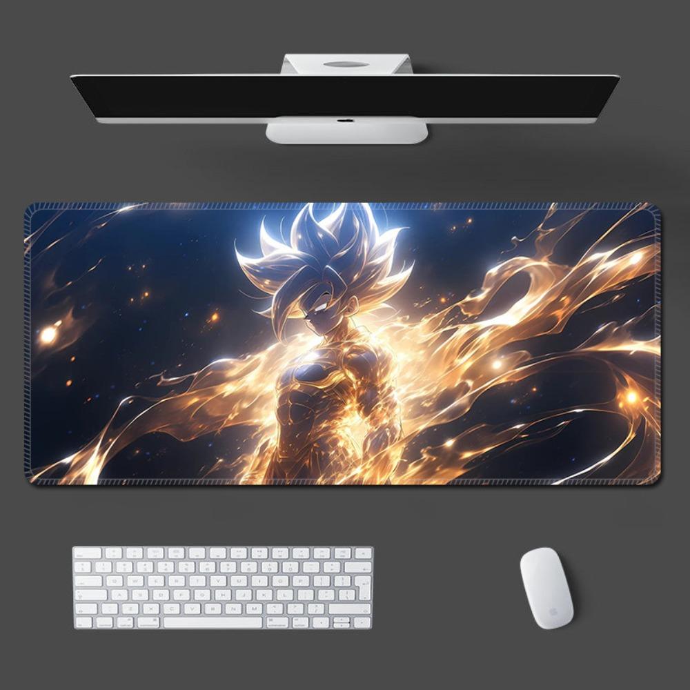 Japanese Anime Leather Anime Dragon Ball Waterproof Anti-Slip Mouse Pad Son Goku Desk Pad Customized Locking Edge Laptop Keyboard Pad Writing Pad