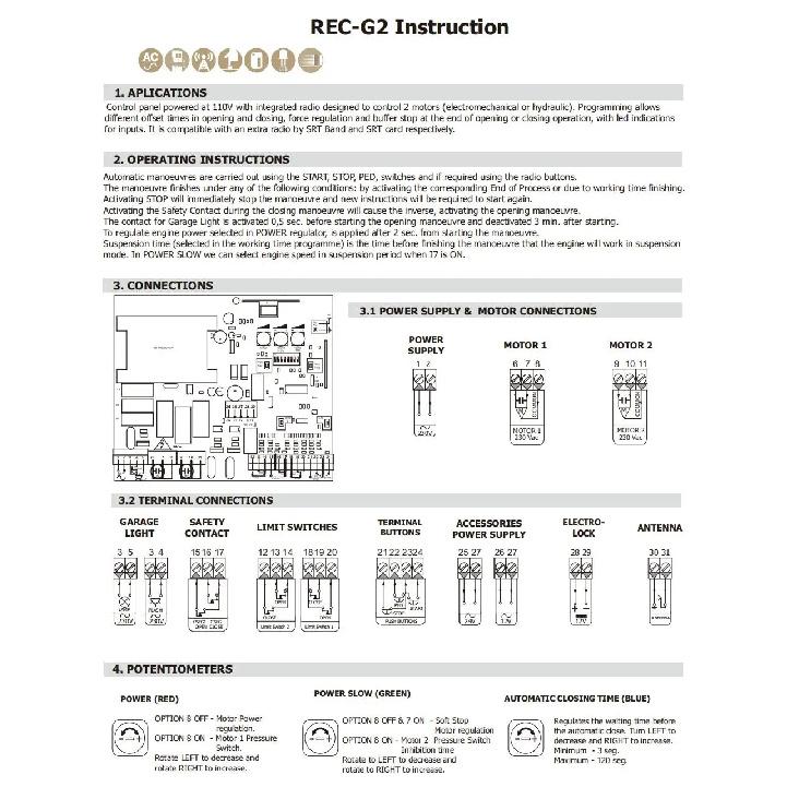 Schwing-/Schiebetor Platine 220V AC 433 MHz NC-Modell für Doppeltor-Schwing-/Schiebetor-Motor Platine