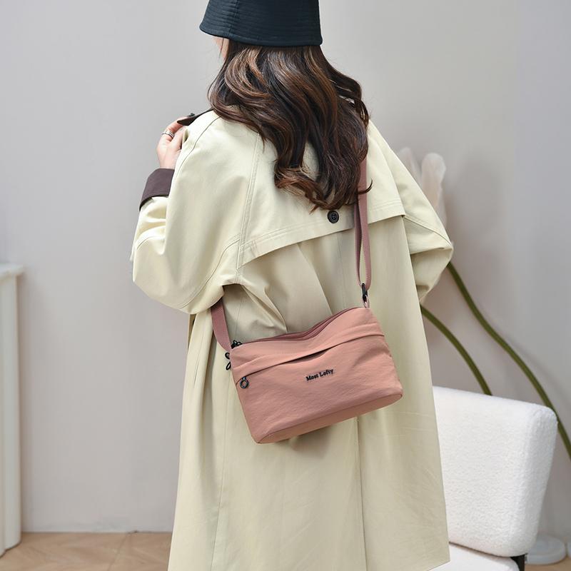 Women's Shoulder Bag Lightweight Large Capacity Multi-compartment Nylon Crossbody Bag