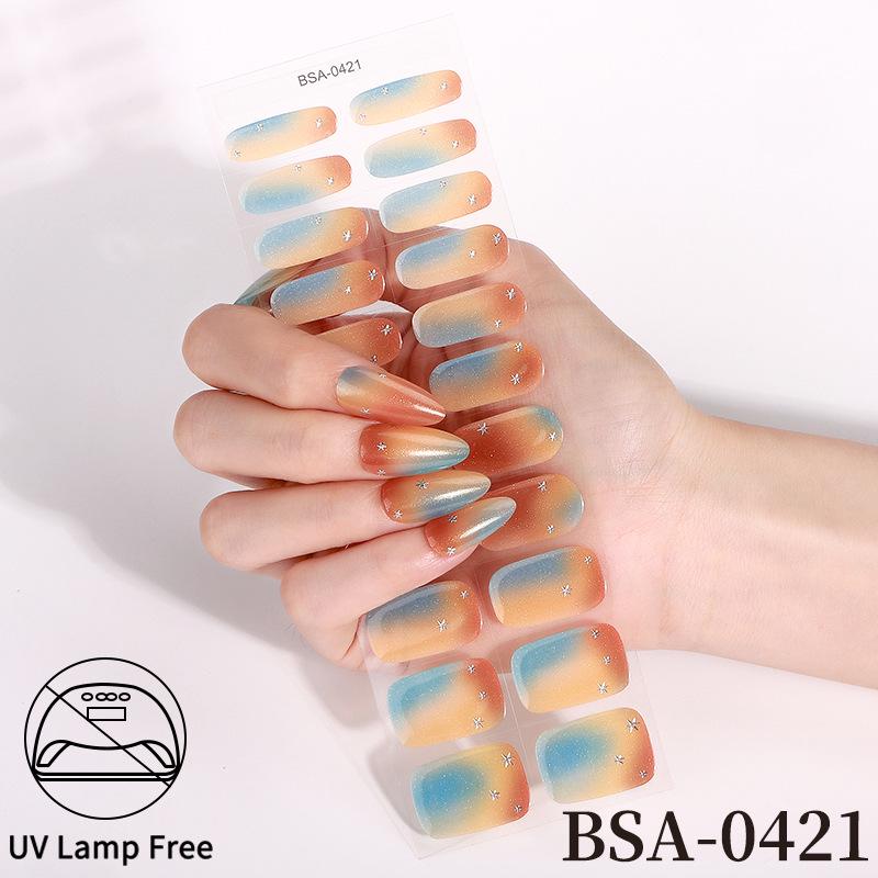Adesivi per Unghie in Gel Impermeabili Francesi - Carini Cartoni Animati Nail Art Senza Cottura per Stili Europei e Americani