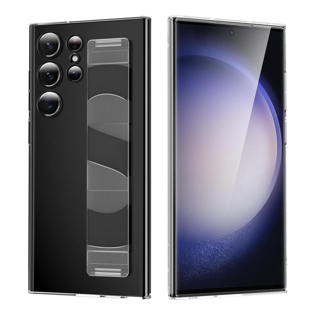 Samsung S25Ultra Ultra-Thin Matte Wrist Strap Phone Case - Transparent Anti-Drop Hard Case