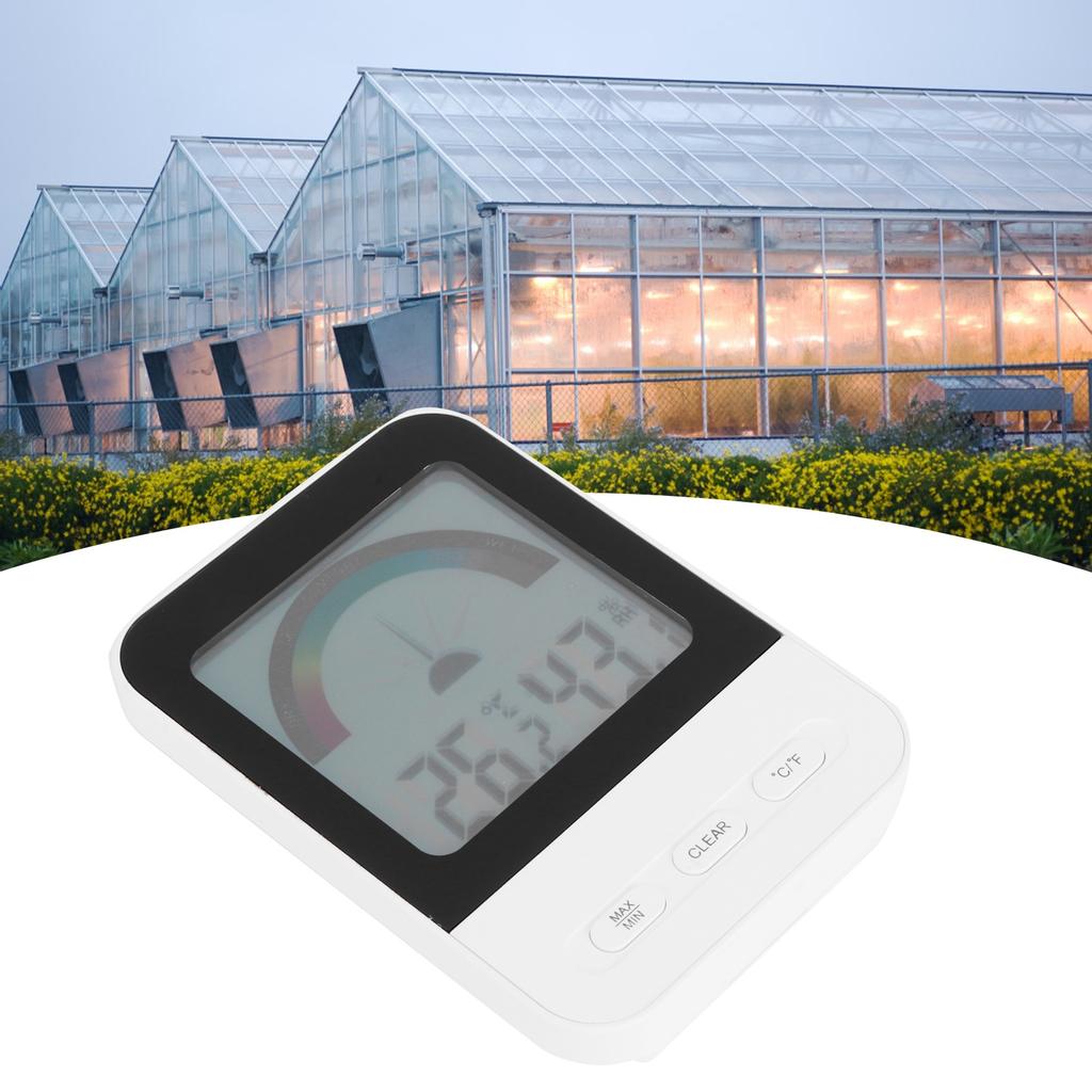 Digital Electronic Thermometer Hygrometer with LCD Backlight Display for Indoor Greenhouse
