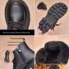 Children's Soft Leather Martin Boots - Fleece-Lined for Boys and Girls, Autumn/Winter Style