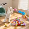 Interactive Toys for Bored Cats Ball Launcher Cat Toy, Plush with Soft Fuzzy Indoor Pet Entertainment Balls, Fetch Toy Kittens Exercise