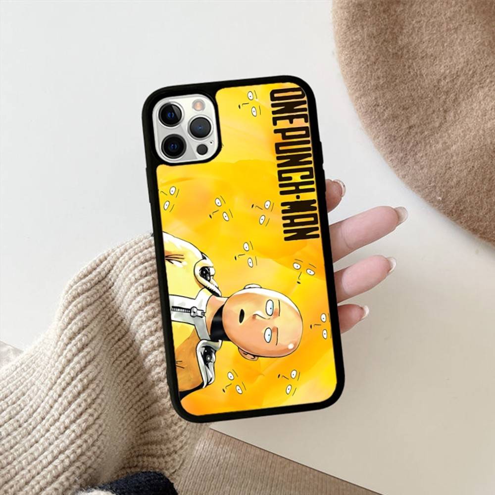 Anime Japanese Classic ONE P-PUNCH-MANS Phone Case For IPhone 17 16 Pro Max 11 12 13 14 15 Hard PC+TPU Bracket Back Cover