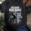 Malinois K9 T-Shirt: Thin Blue Line Flag, German Shepherd Dog Lover