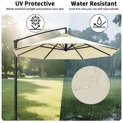 Terrassen Sonnenschirm Ersatzbezug Wasserdicht UV-Beständig Außen Garten Pool Ausleger Sonnenschutz für 6 Speichen 8 Speichen Schirmabdeckung