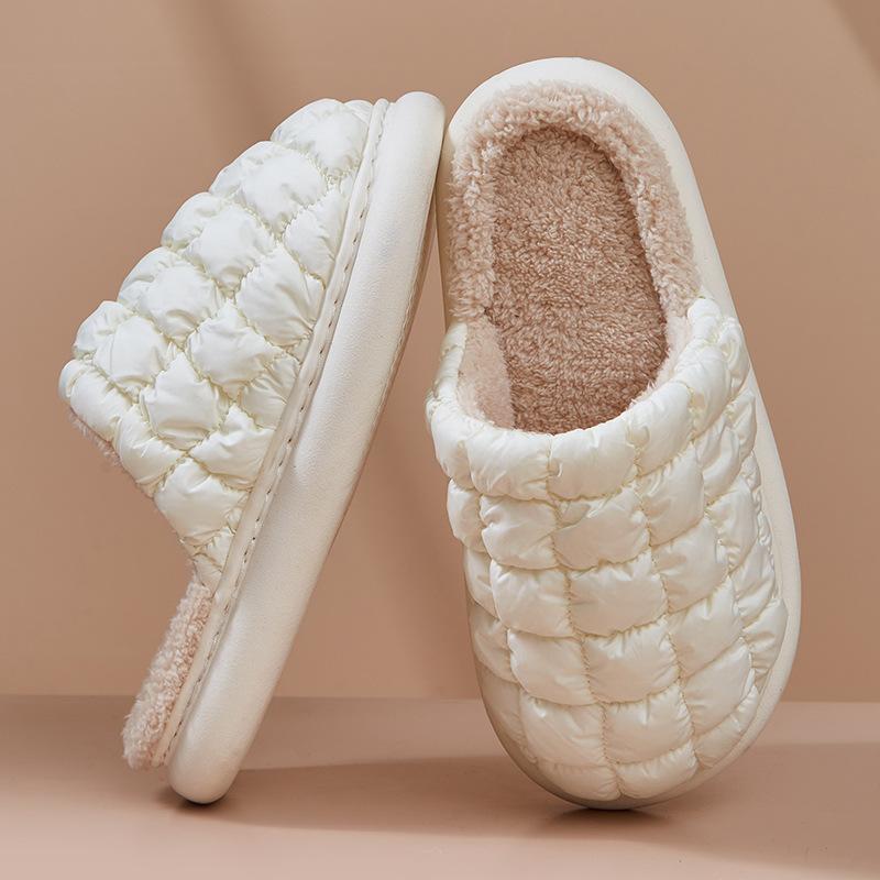New autumn and winter cotton slippers warm women's waterproof couple indoor velvet slippers home