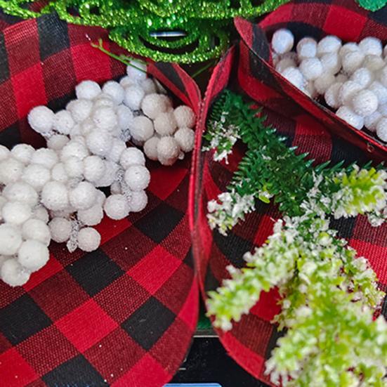 Christmas Wreath Decoration Red Artificial Poinsettias Buffalo Plaid Wreath with Star/Tree Ornament for Wall Window Porch Door Indoor Outdoor Decor