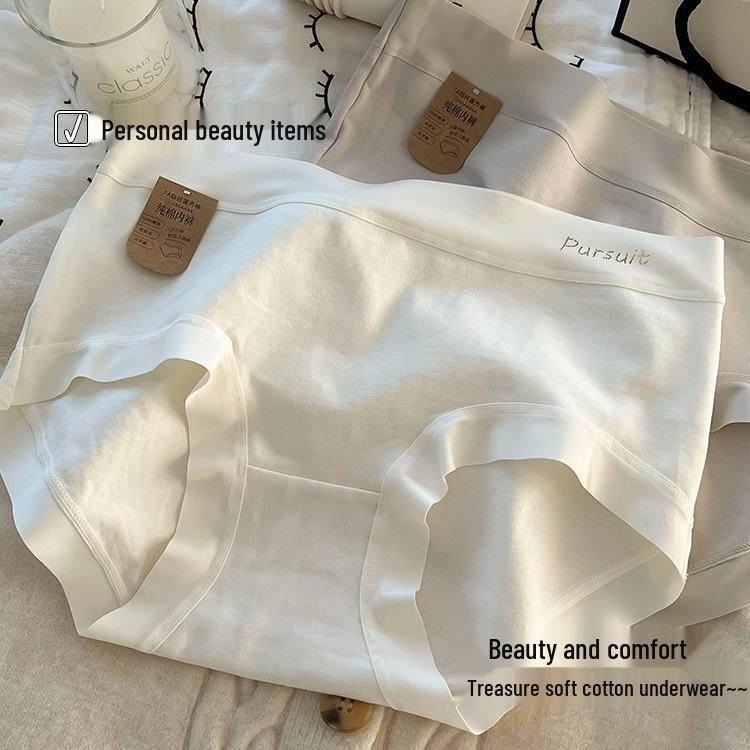 Mid-Rise Antibacterial Plus Size Cotton Women's Panties with Baby Cotton Crotch