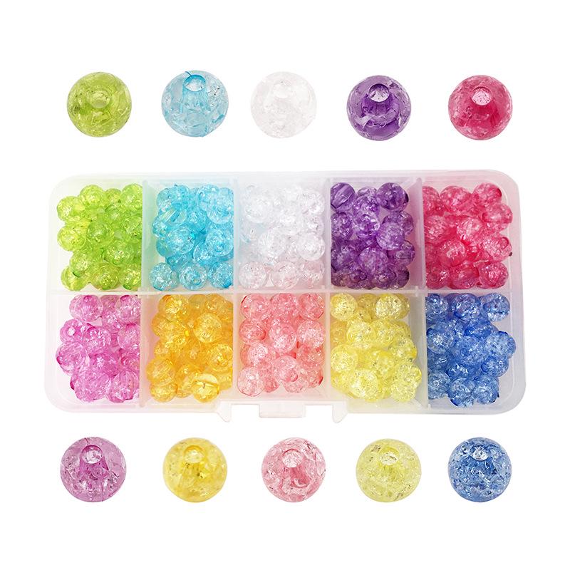 

Acrylic Crackle Beads Set for DIY Jewelry – 8mm & 10mm Loose Beads
