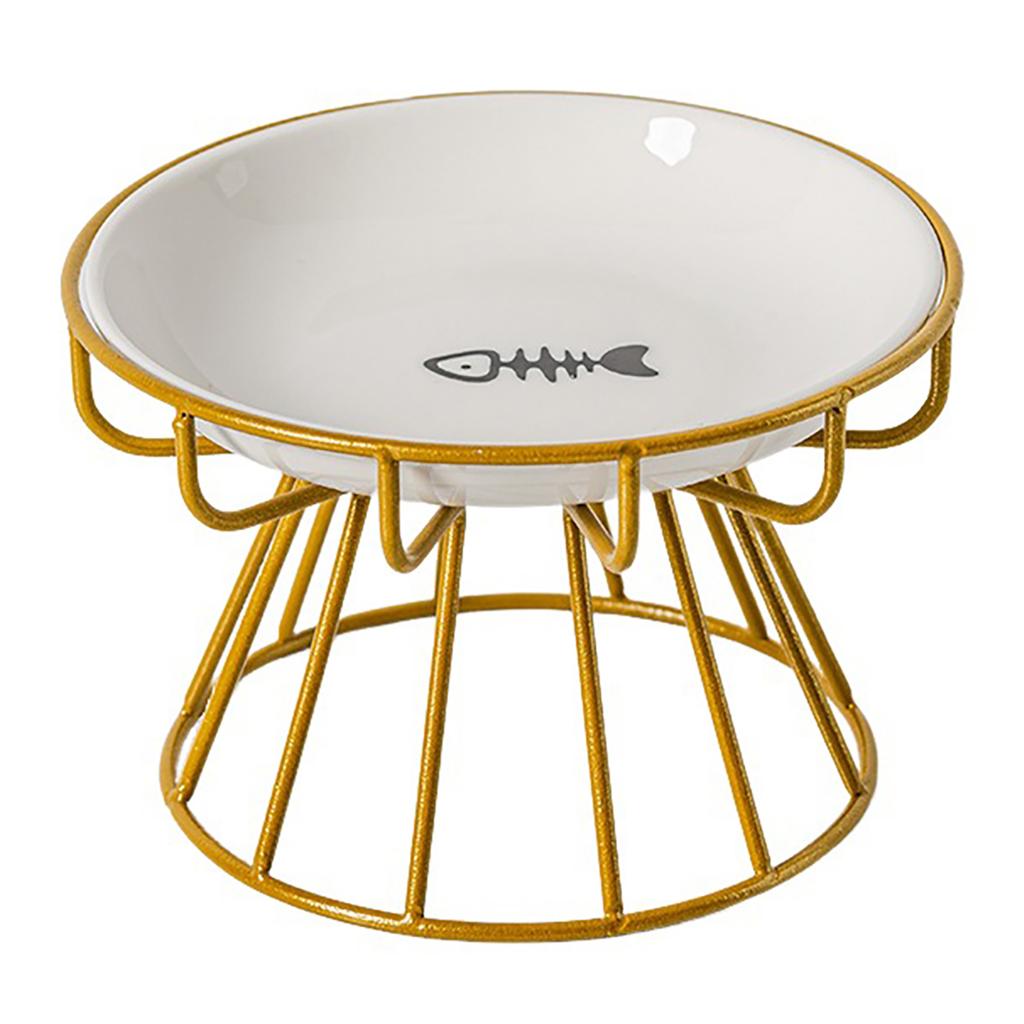 Elevated Cat Bowl For Neck Protection Stable Weighted Anti-Tip Base Modern Minimalist Home Decor