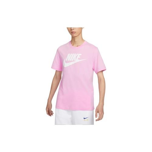 Nike Men's Pink Comfortable and Breathable Cotton Crew Neck Short-Sleeve T-Shirt