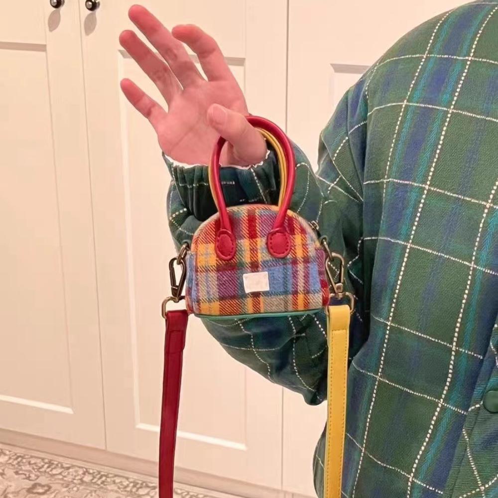 Shoulder Pocket Coin Wallet, Crossbody Bag, Vintage Plaid, Headphones Small Coin Wallet Christmas Coin Wallet