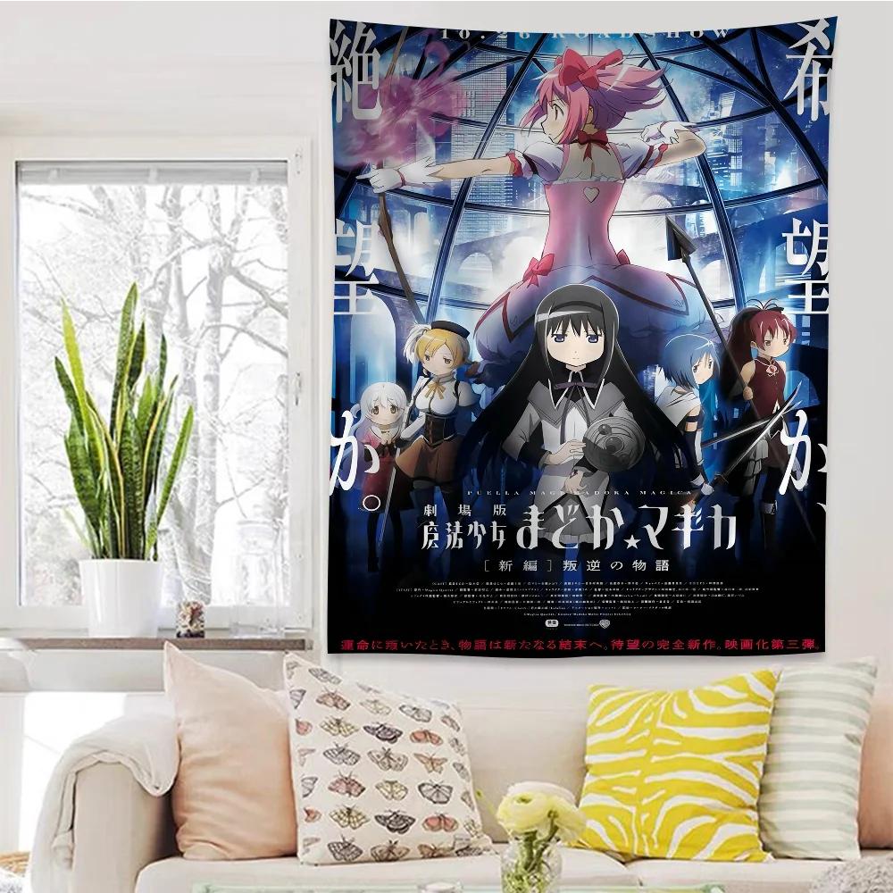 Puella Magi Madoka Magica DIY Wall Tapestry Hanging Tarot Hippie Wall Rugs Dorm Home Decor