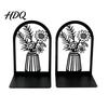 Sturdy Book Support 1 Pair Flower Metal Bookends Decorative Vase Ends