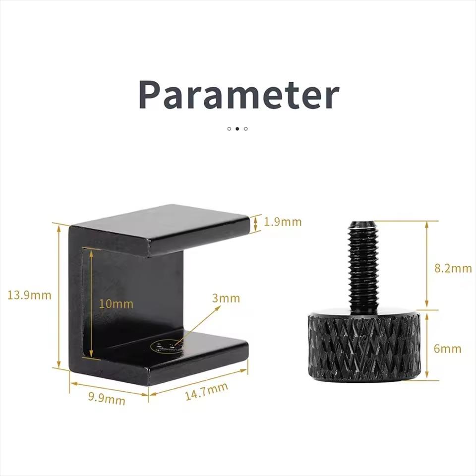 3D Priner Parts Aluminum Adjustable Glass Bed Clips for Ender 3 Heatbed Clamps for 3D Printer Build Platform Glass Retainer 4Pcs