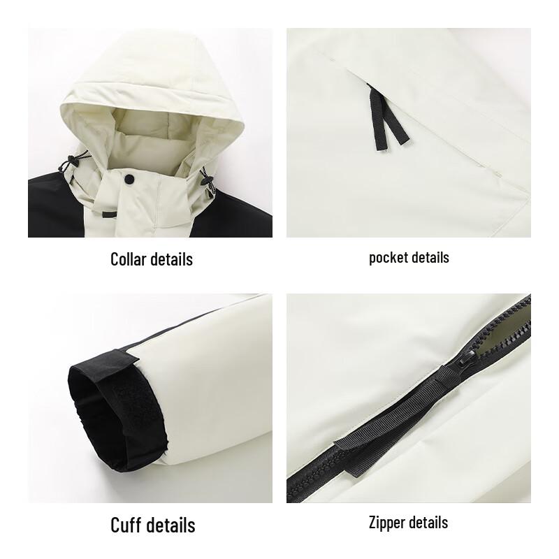 JEEP Men's 2025 Winter Detachable Hooded Cotton Parka