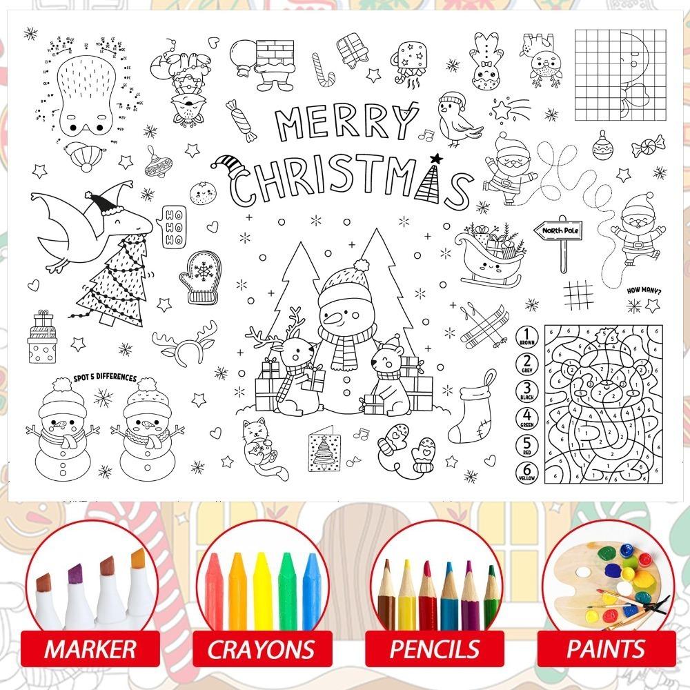 Birthday Dinosaur Space Large Coloring Tablecloth Banner Color-in Activities Games  Party Supplies