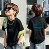 Korean Style Boys' Short-Sleeve Henley Collar T-Shirt, Loose Pure Cotton, Summer New Arrival Trendy Base Layer for Middle and Older Children