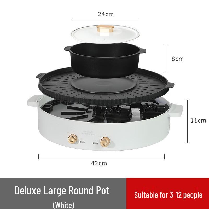 ZISIZ 2-in-1 Electric Grill with Hot Pot