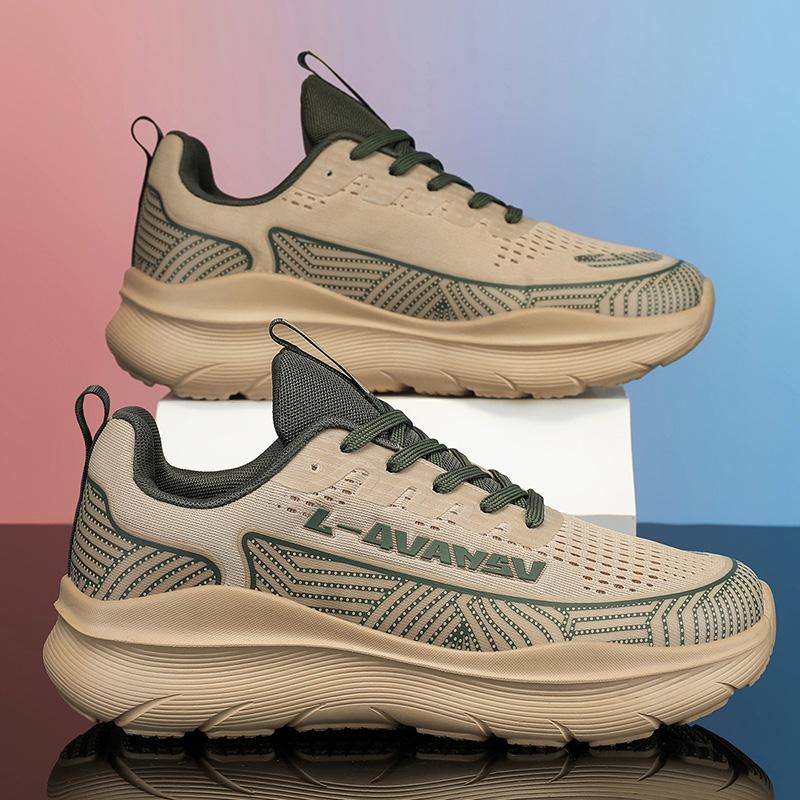 Men Running Shoes Breathable Outdoor Sport Sneakers Air Mesh Gym Elastic Knitting Vamp Tennis Shoes Zapatillas De Deporte