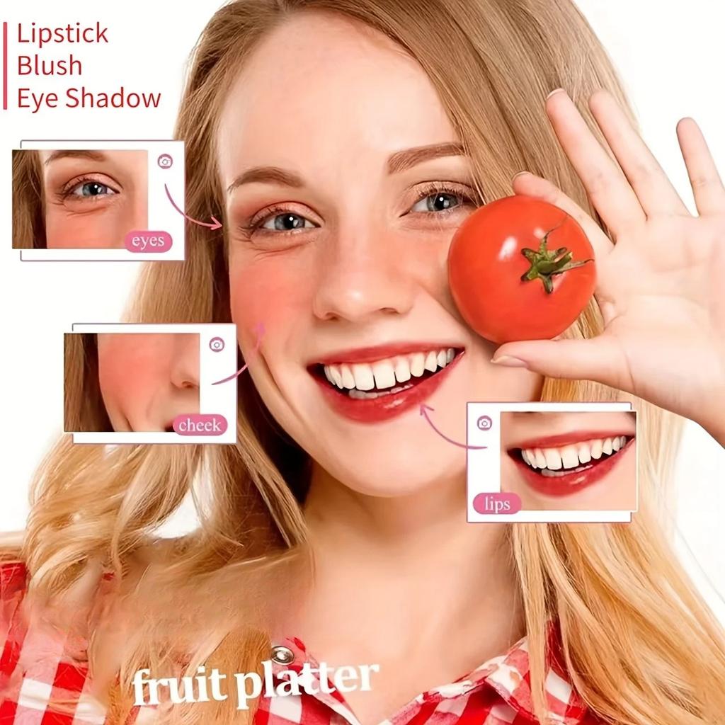 4 color Fruity Lip Tint Water Gloss Tint,Moisturizing Waterproof Liquid Lipstick, Non-Stick,High Pigment,Long-Lasting Colors