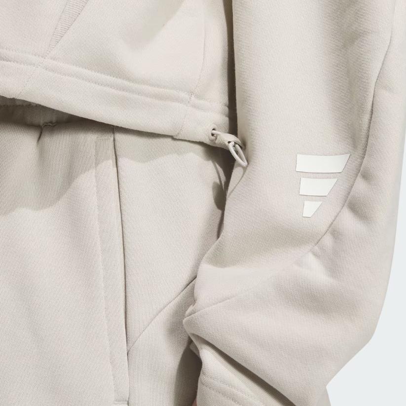 Adidas Fustl W Crew Loose Fit Round Neck Short Fashion Versatile Long Sleeve Sweatshirt Women sweatshirt Miracle-Bauxite-Brown JM4276