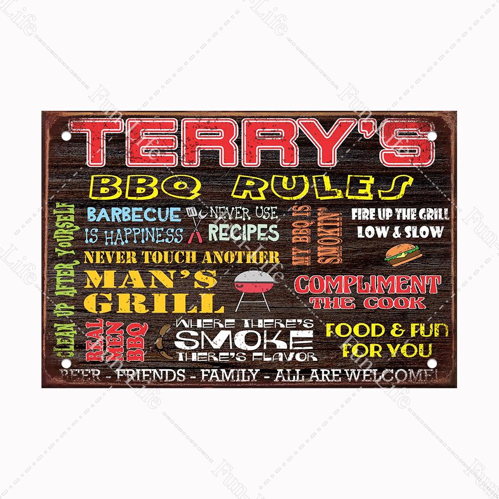 BBQ Warning Metal Tin Sign Oven Vintage Wall Decor Plaque Painting Barbecue Shop Restaurant Craft Pub Home Decor 20x30cm