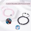 Custom Photo Projection Bracelet with 100 Languages 'I Love You' - Natural Stone Jewelry