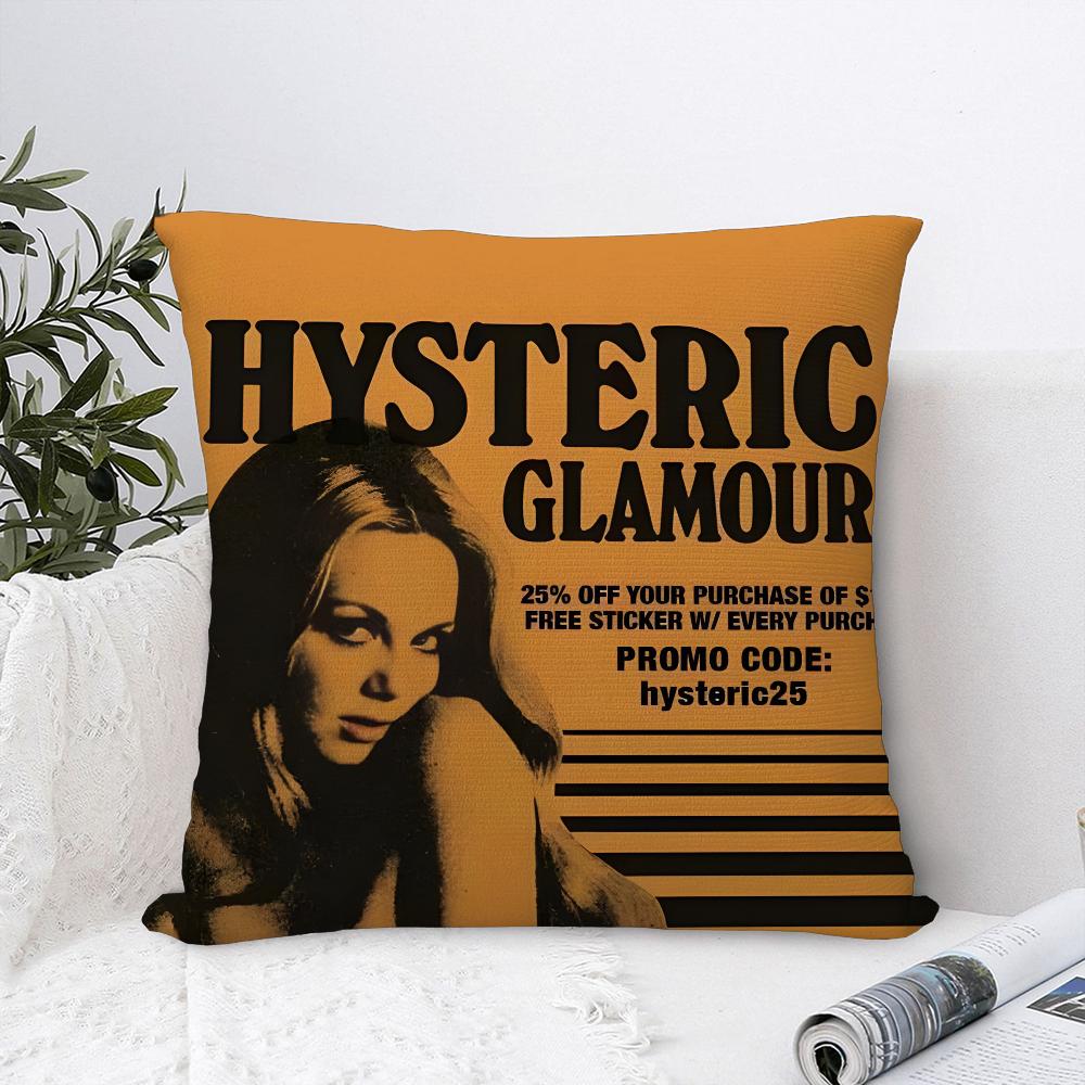 Hysteric Glamour Girl Pillow Case Sofa Decorative Home Double-Sided Print Plush Square Throw Pillow Covers Cushion Decor Cover