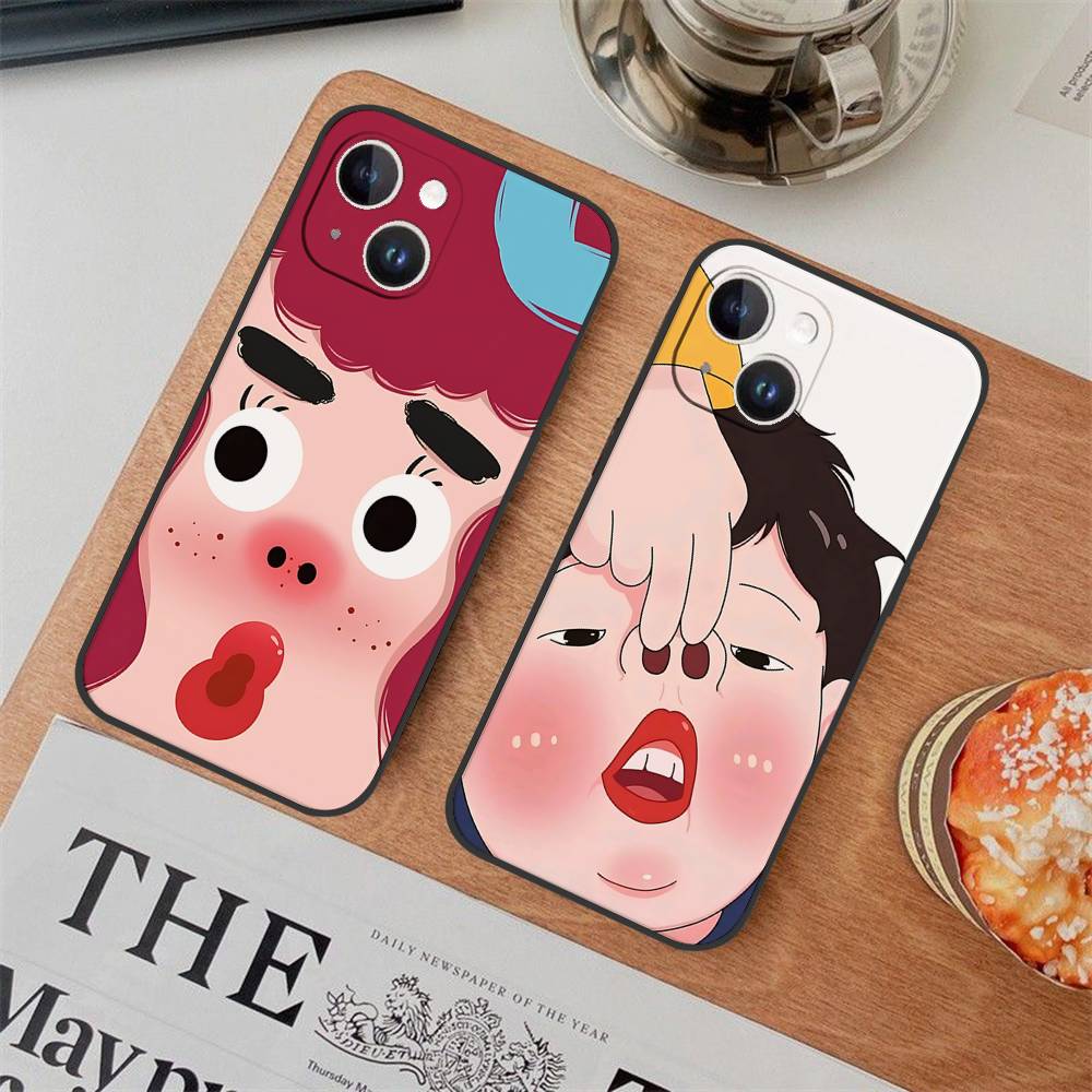 Cartoon Chubby Girl Phone Case Phone Case For Iphone 17 16 15 11 13 14 Pro Max X Xr Xs Max 12mini Black Shell Cover Case
