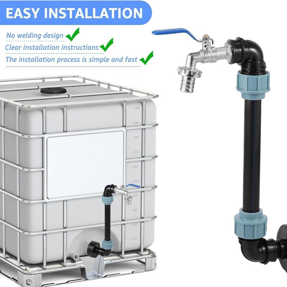 25cm Height Pipe IBC Tank Gooseneck IBC Barrel Heightening Faucet Kit  Outdoor Water Towers