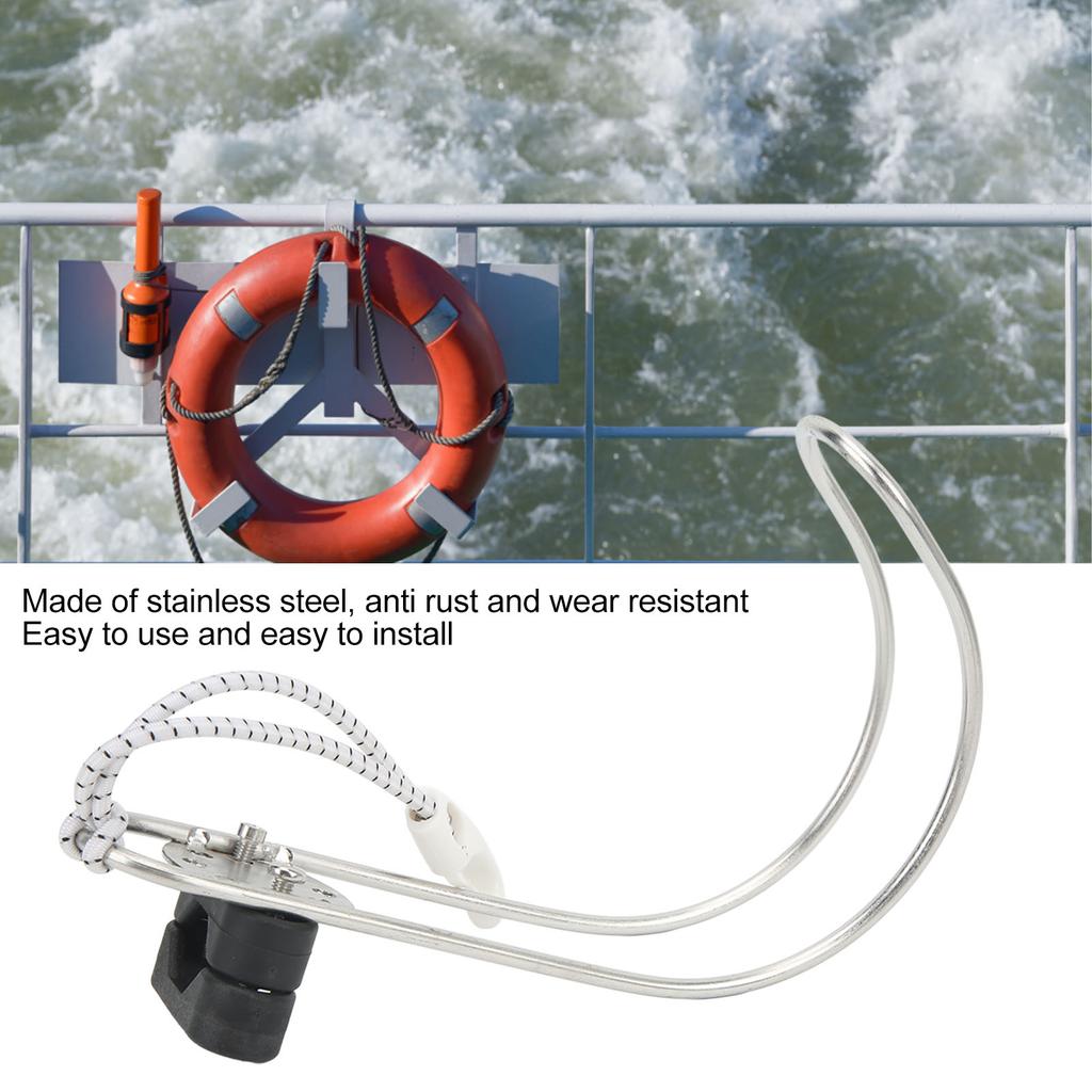 Marine Horseshoe Bracket Exquisite Polishing Rust Proof Stainless Steel Life Rings Holder for Marine Lifebuoy