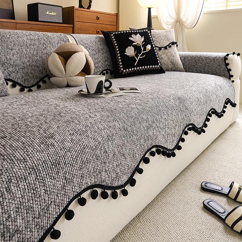 

Ретро шениллоновая подушка для дивана фиксированная нескользящая подушка для сиденья дивана 2025 новая универсальная на четыре сезона специальной формы чехол для дивана 45 * 45cm pillow cover