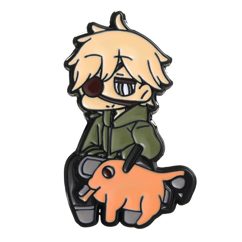 Unique Anime Chainsaw Animal Character Alloy Pin Elegant Brooch Fashion Accessory XZ7828