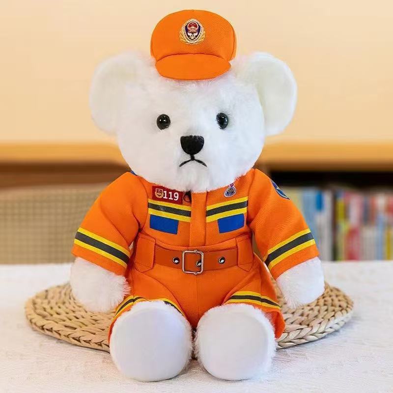 Internet celebrity traffic police bear doll police bear teddy bear doll SWAT fire bear promotional activities souvenir